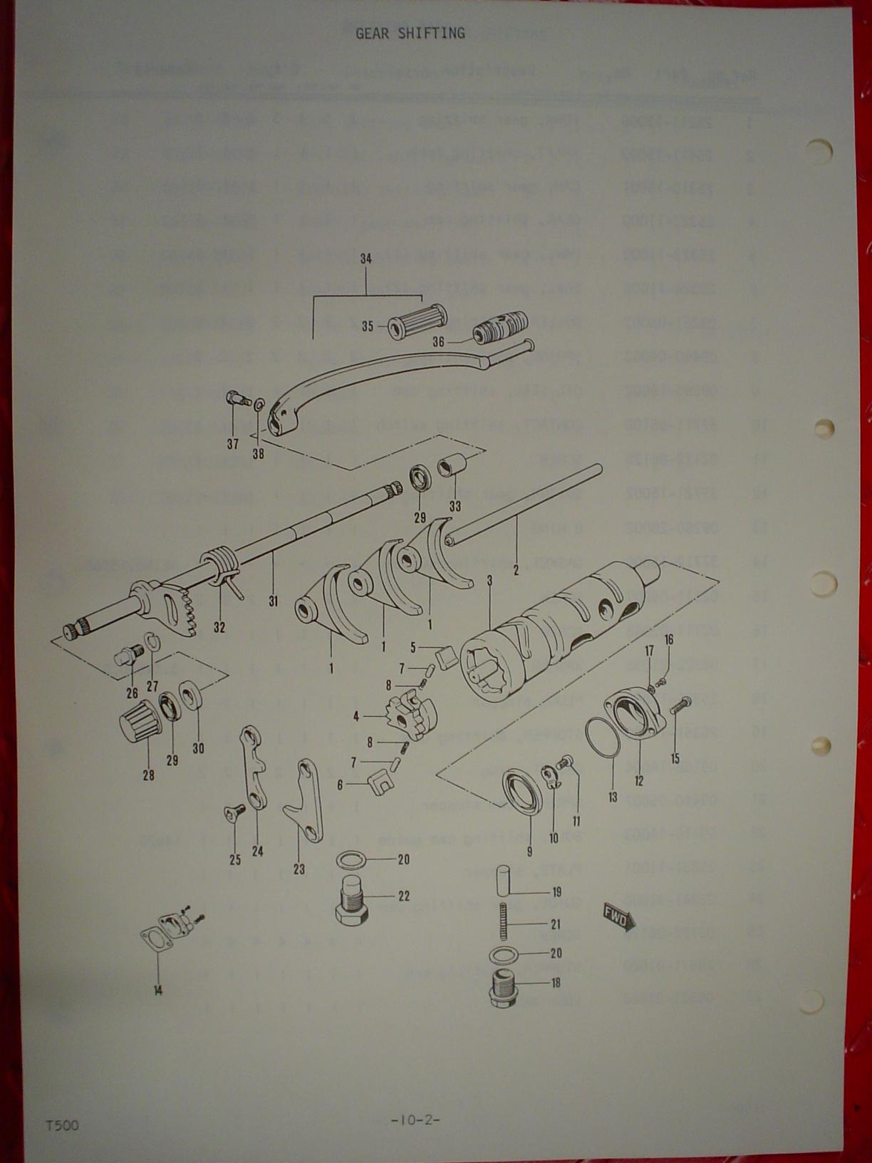 T500 Parts Manual --- 1974 Edition